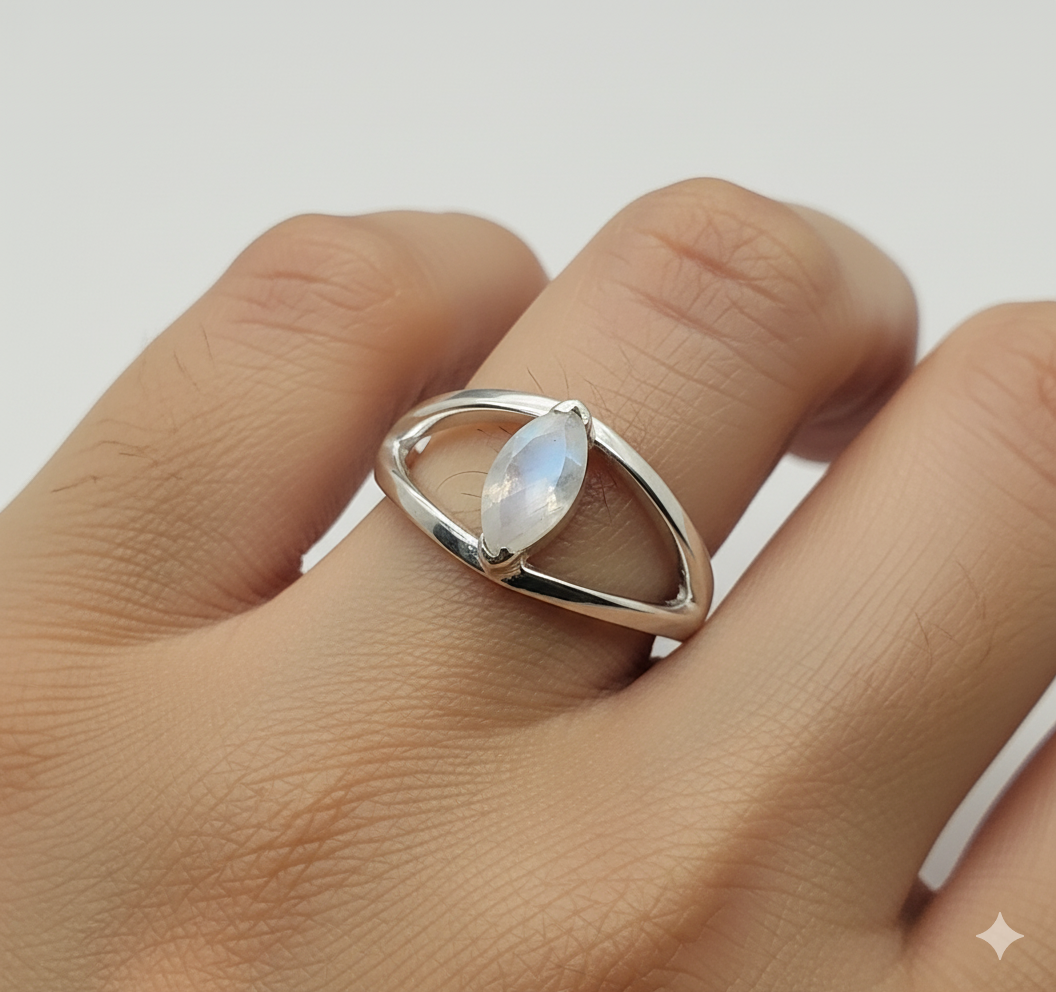 925 Solid Sterling Silver Natural Faceted Gemstone Designer Ring