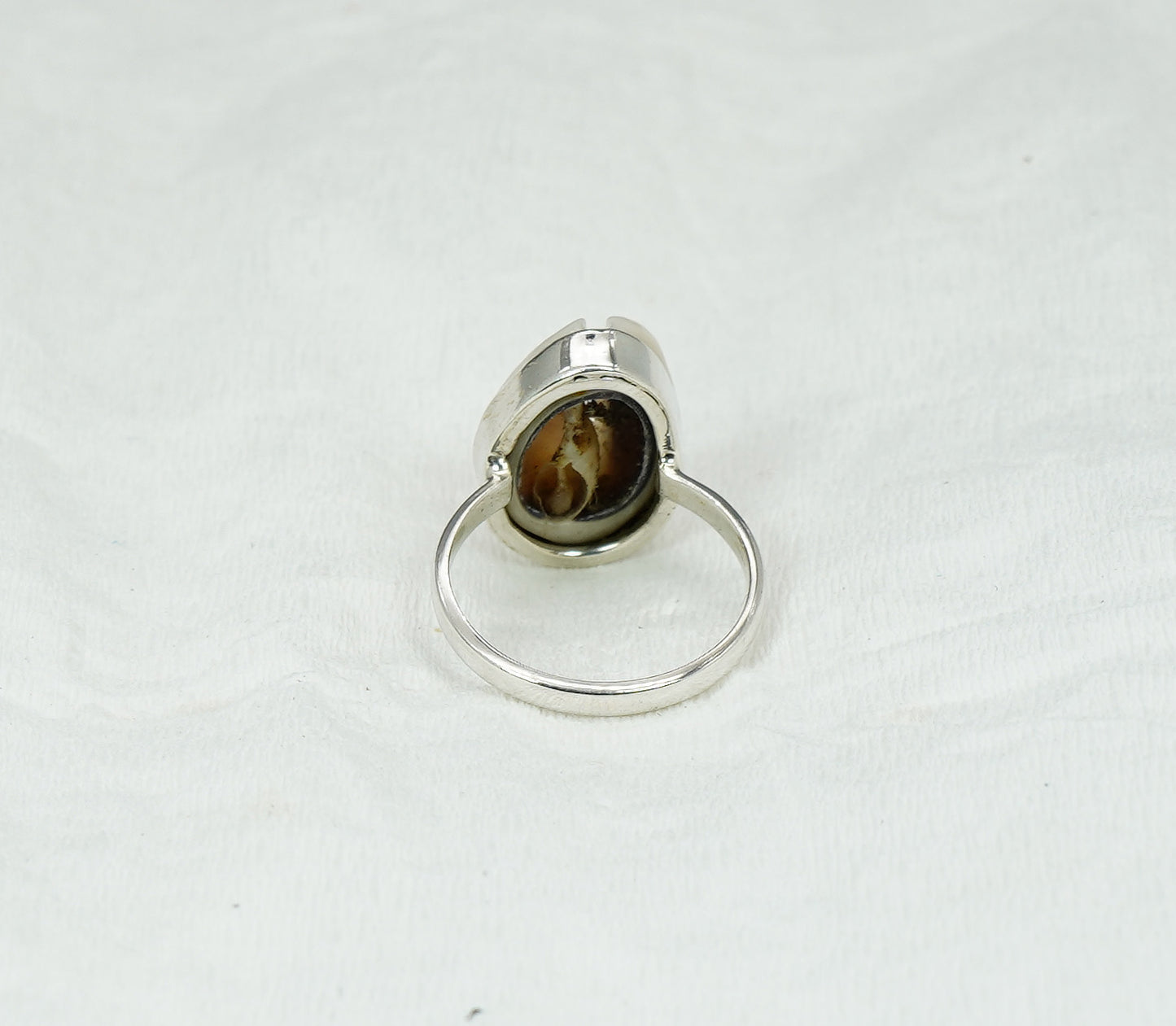 925 Solid Sterling Silver Cowrie Shell Ring - 5 US