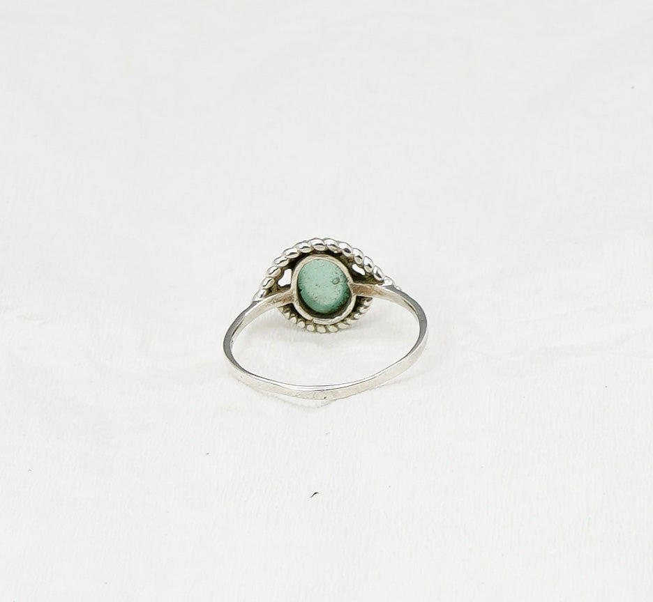 925 Solid Sterling Silver Aqua Chalcedony Ring - 11 US