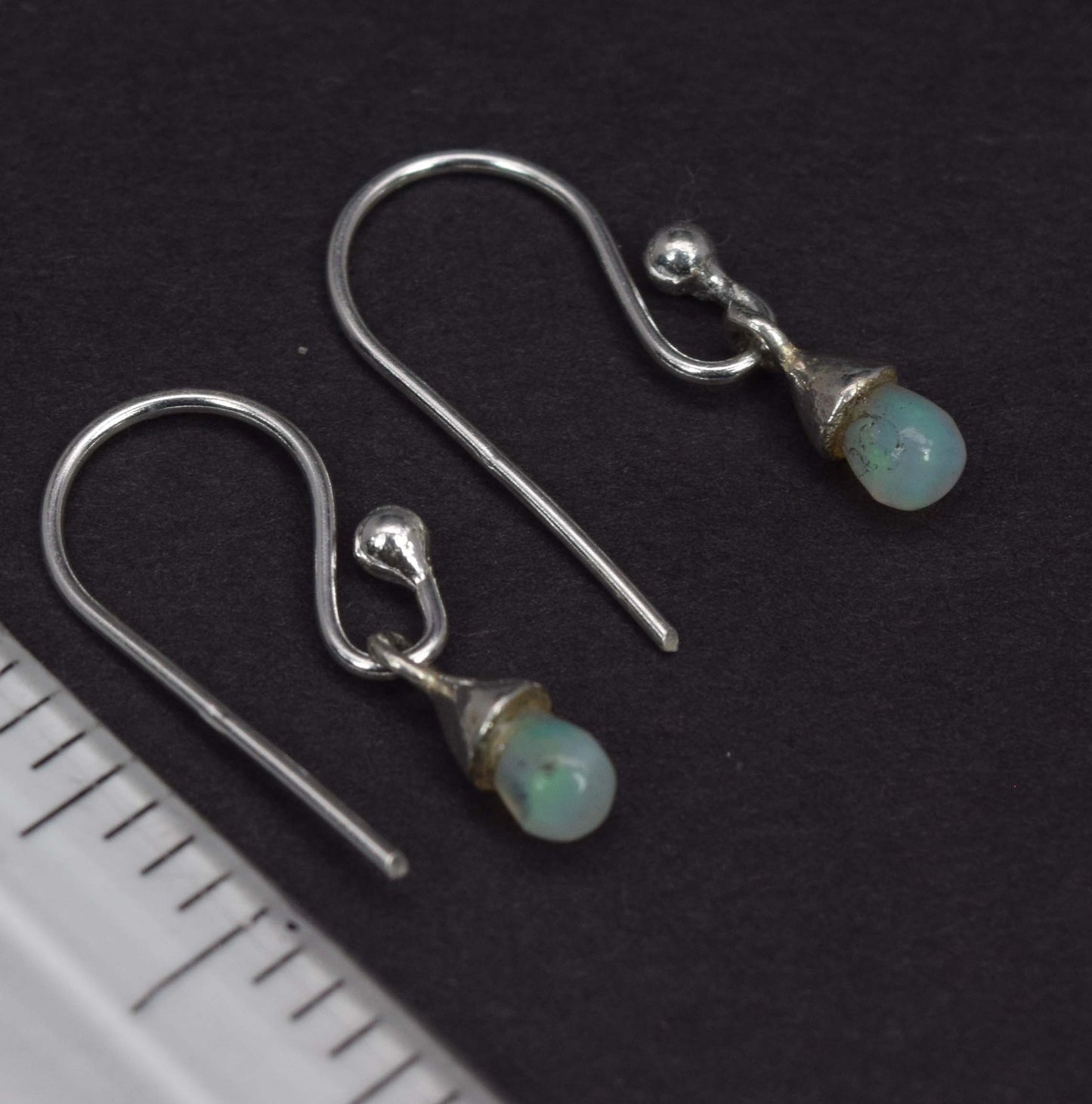 925 Solid Sterling Silver Ethiopian Opal Hook Earring-0.8 Inch