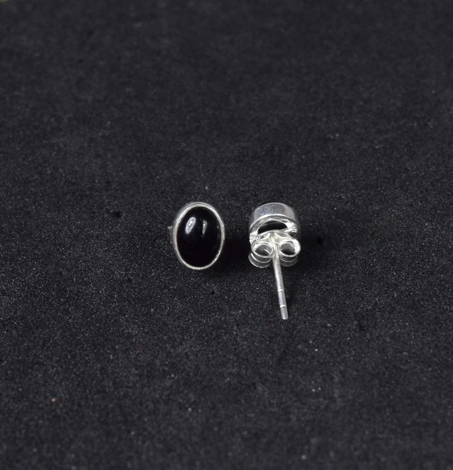 925 Solid Sterling Silver Black Onyx Stud Earring