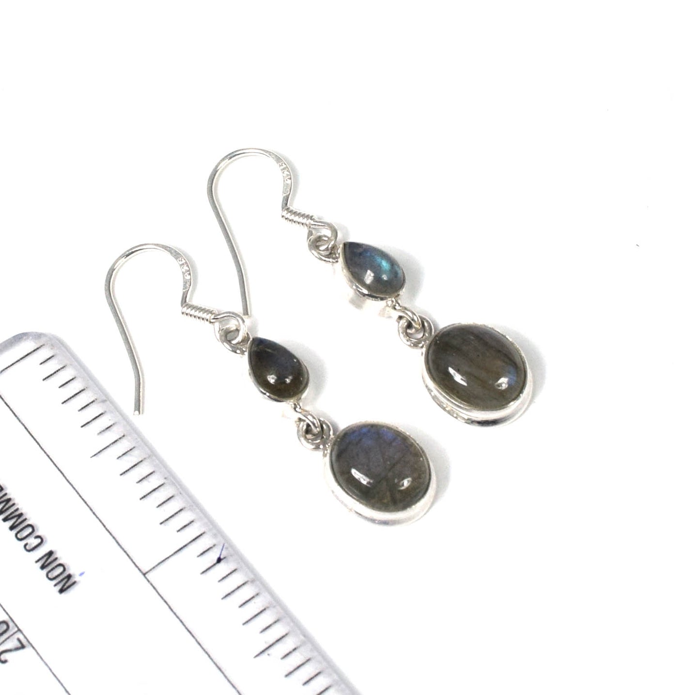 925 Solid Sterling Silver Labradorite Hook Earring -1.5 INCH