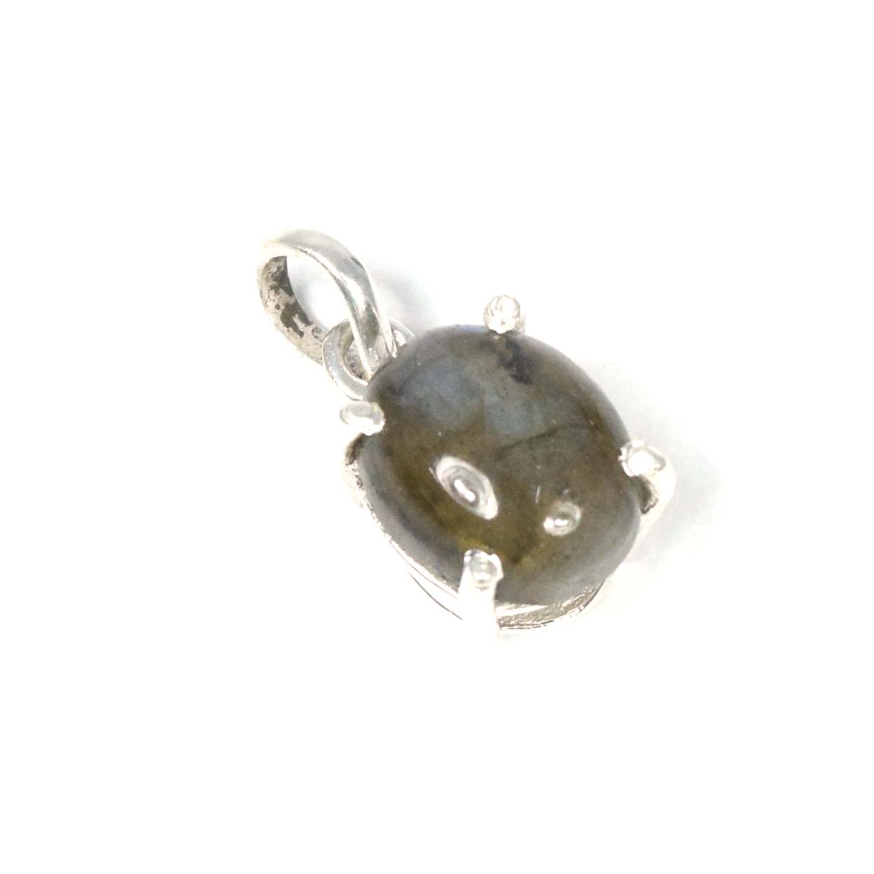 925 Solid Sterling Silver Labradorite Pendant-0.7 INCH