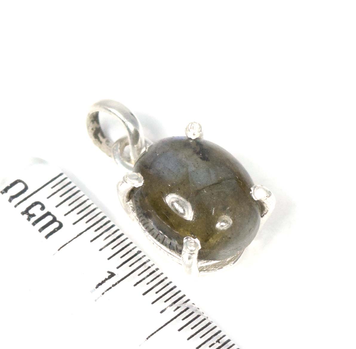 925 Solid Sterling Silver Labradorite Pendant-0.7 INCH