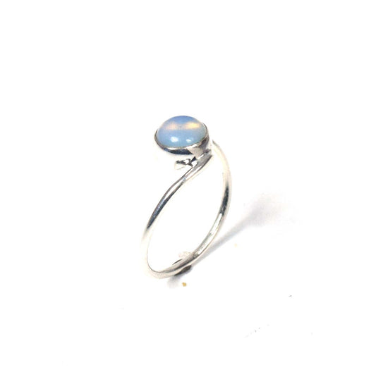 925 Solid Sterling Silver Milky Opalite Ring-9 us