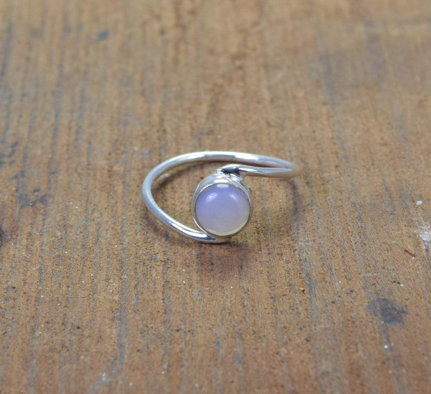 925 Solid Sterling Silver Milky Opalite Ring-9 us