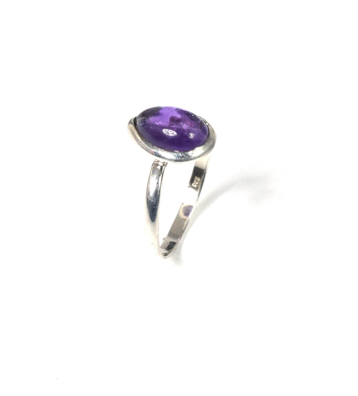 925 Solid Sterling Silver Purple Amethyst Ring-8 us
