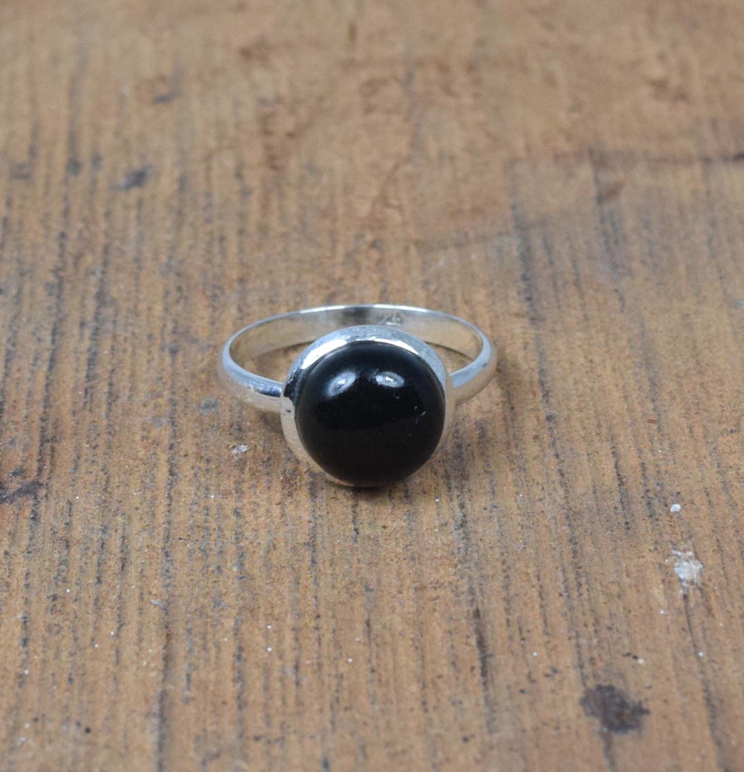 925 Solid Sterling Silver Black Onyx Ring-7 us