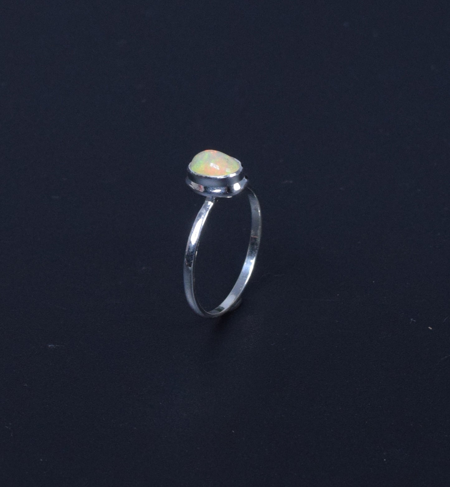 925 Solid Sterling Silver Ethiopian Opal Ring -7 US