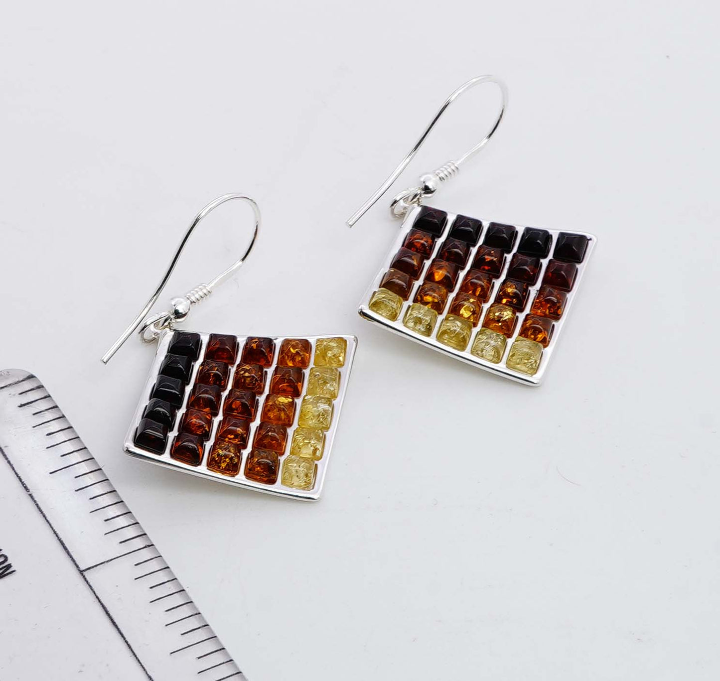 925 Solid Sterling Silver Natural Multi Baltic Amber Hook Earring - 8 Grams