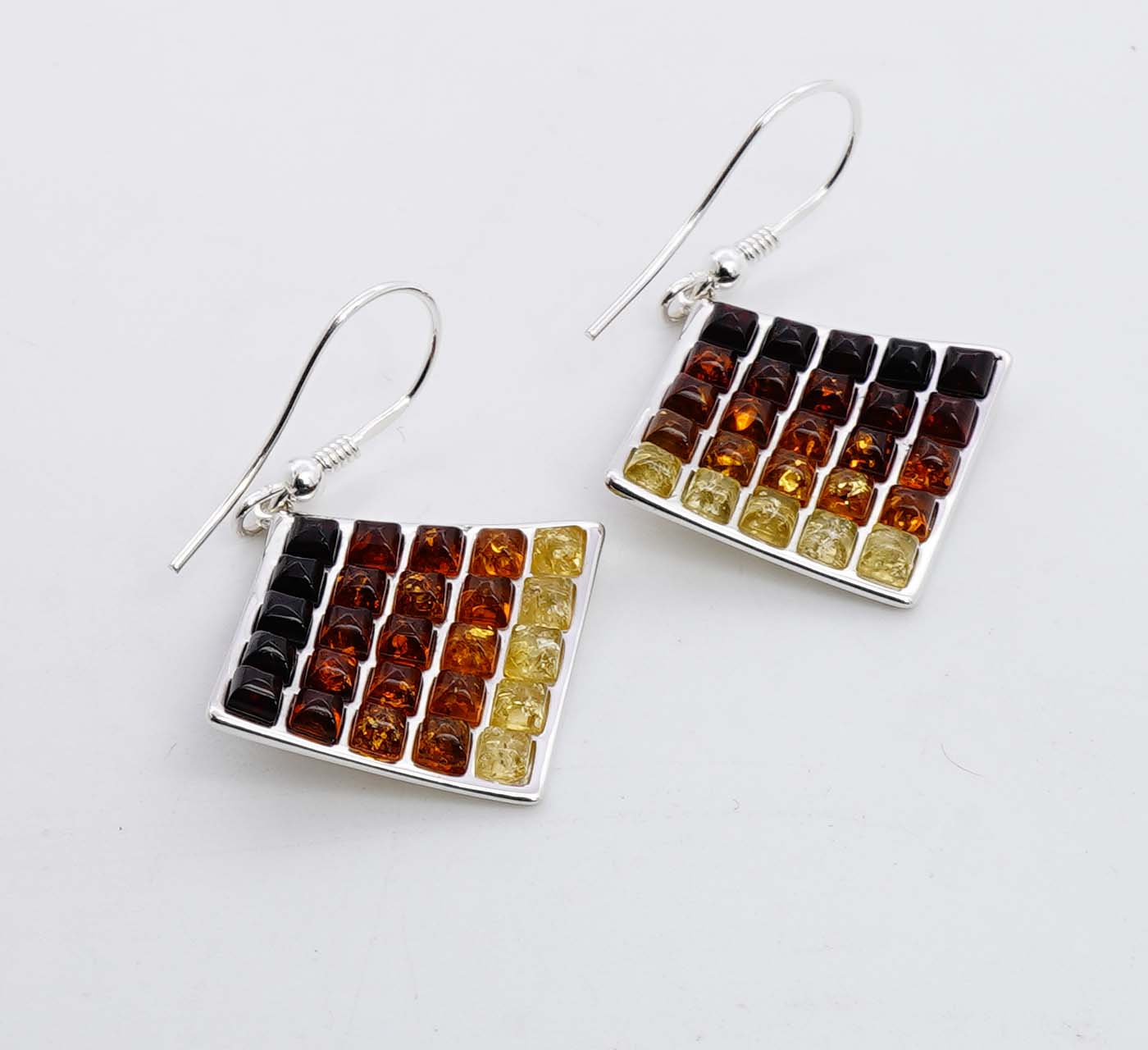 925 Solid Sterling Silver Natural Multi Baltic Amber Hook Earring - 8 Grams