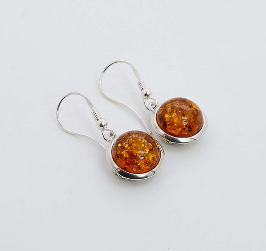 925 Solid Sterling Silver Natural Baltic Amber Hook Earring - 5 Grams