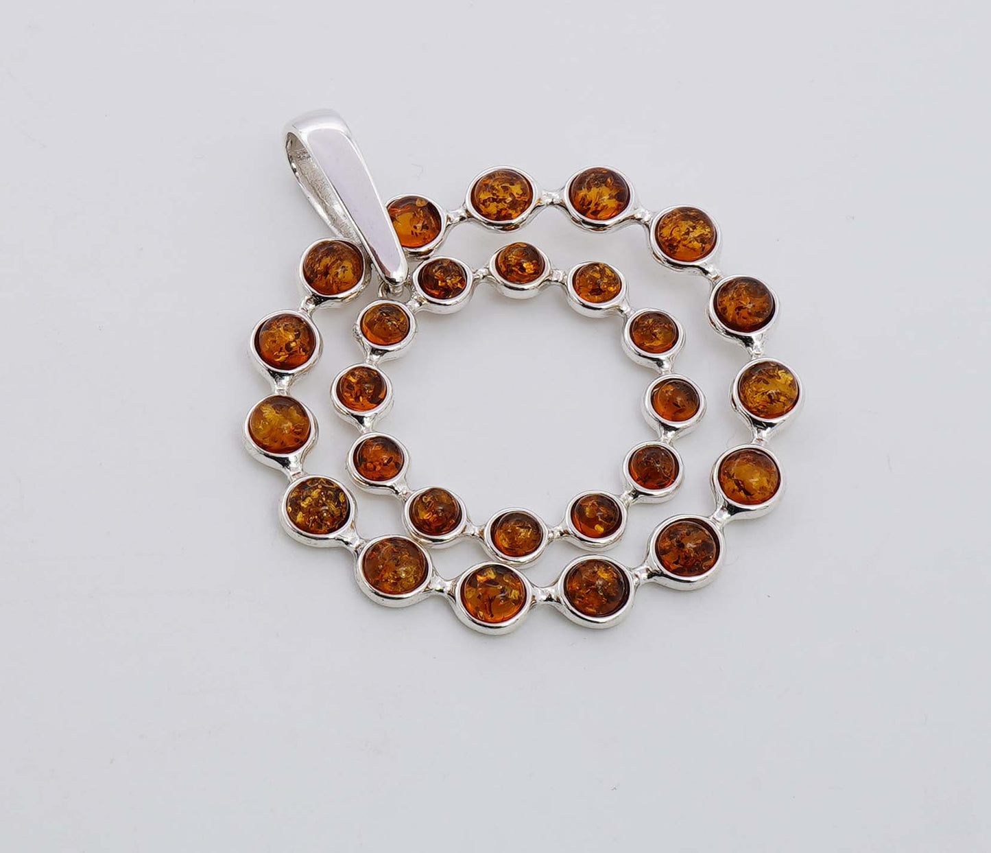 925 Solid Sterling Silver Natural Baltic Amber Pendant - 10.5 Grams