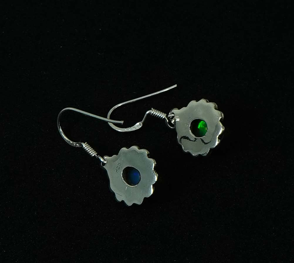 925 Solid Sterling Silver Natural Ethiopian Opal Hook Earring - 4 Grams