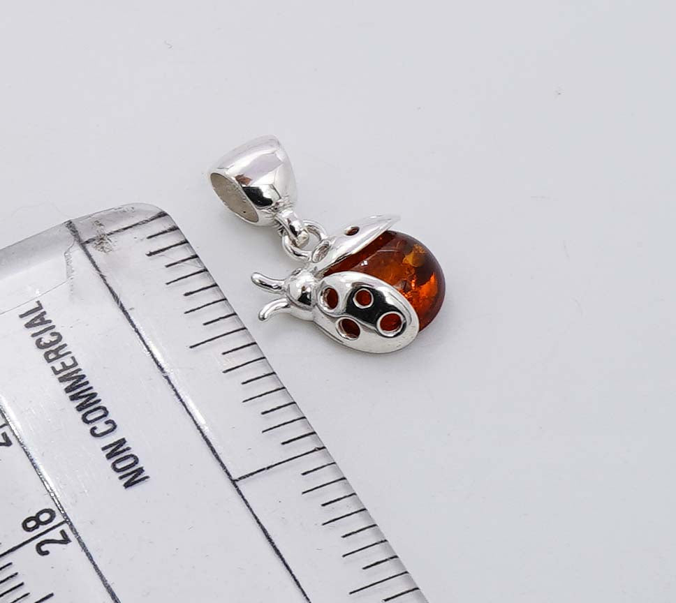 925 Solid Sterling Silver Natural Baltic Amber Pendant - 2.2 Grams