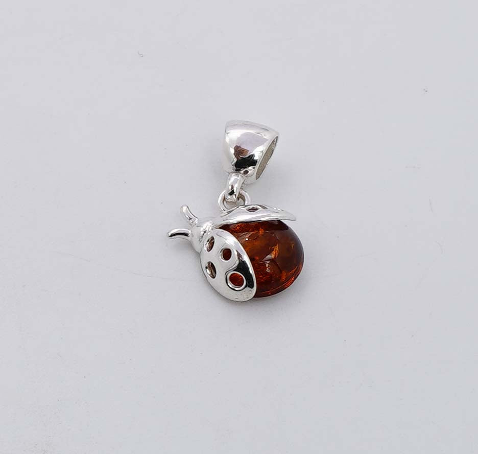 925 Solid Sterling Silver Natural Baltic Amber Pendant - 2.2 Grams