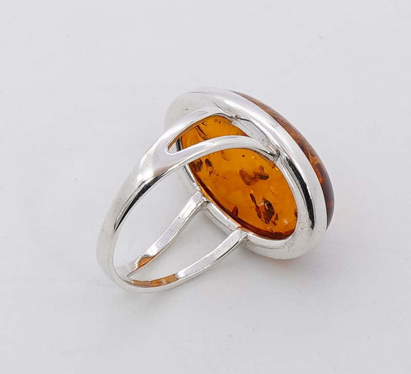 925 Solid Sterling Silver Natural Baltic Amber Ring - 4.2  Grams