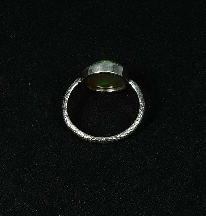 925 Solid Sterling Silver Natural Ethiopian Opal Ring - 4 Grams