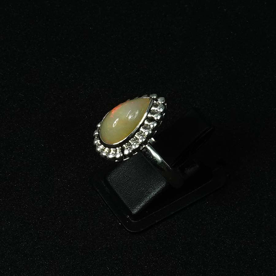 925 Solid Sterling Silver Natural Ethiopian Opal Ring - 5.7 Grams