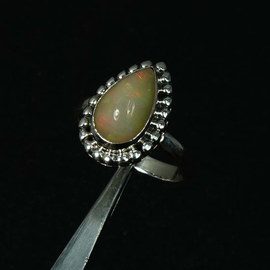 925 Solid Sterling Silver Natural Ethiopian Opal Ring - 5.7 Grams