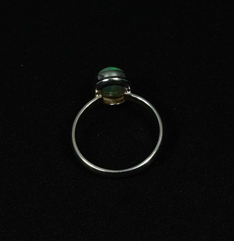 925 Solid Sterling Silver Natural Ethiopian Opal Ring - 4.2 Grams