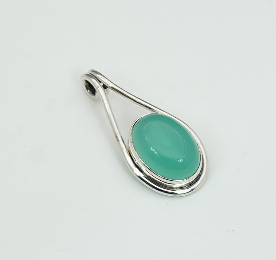 925 Solid Sterling Silver Natural Gemstone Pendant