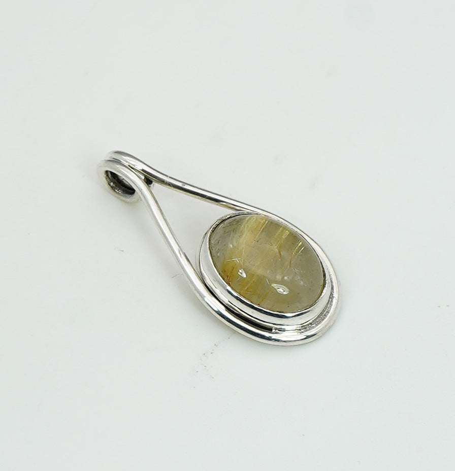 925 Solid Sterling Silver Natural Gemstone Pendant