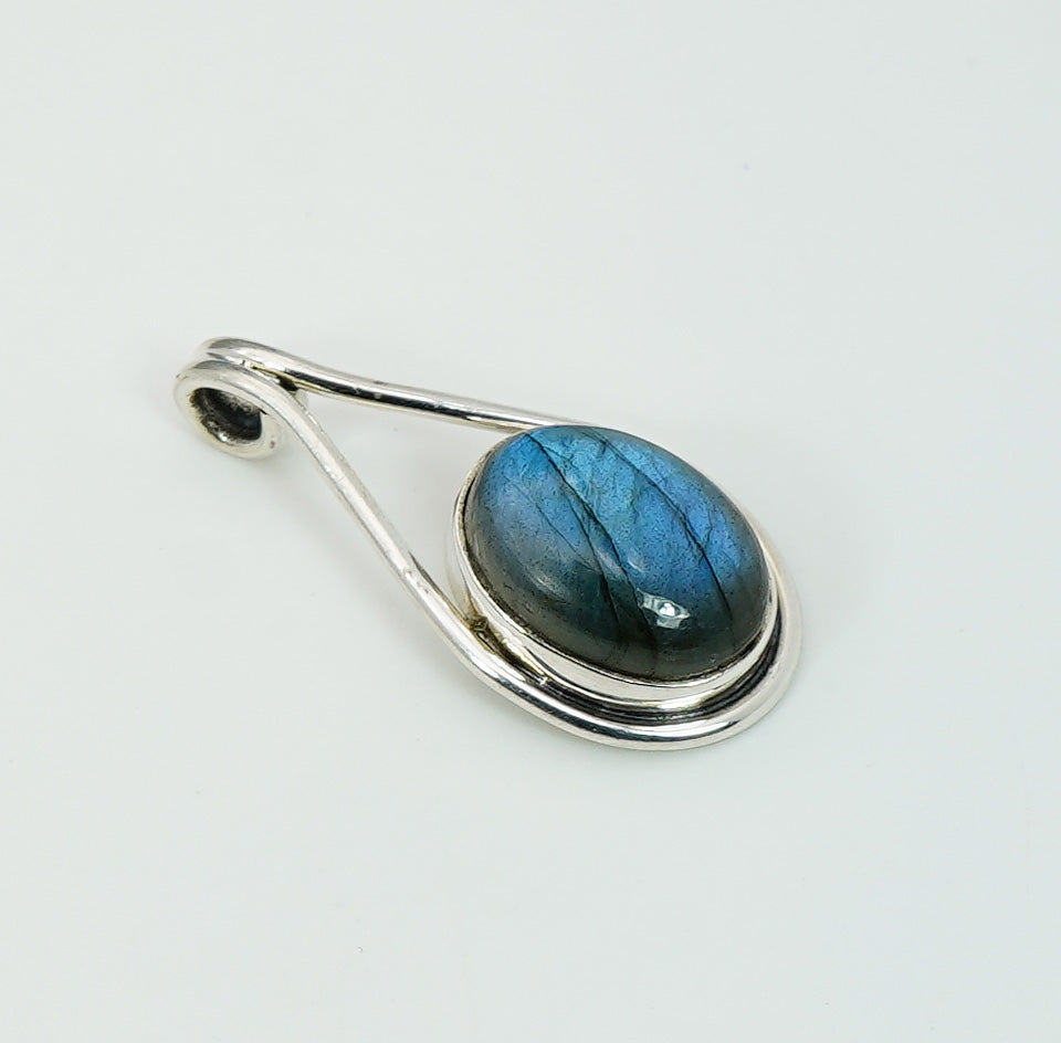 925 Solid Sterling Silver Natural Gemstone Pendant