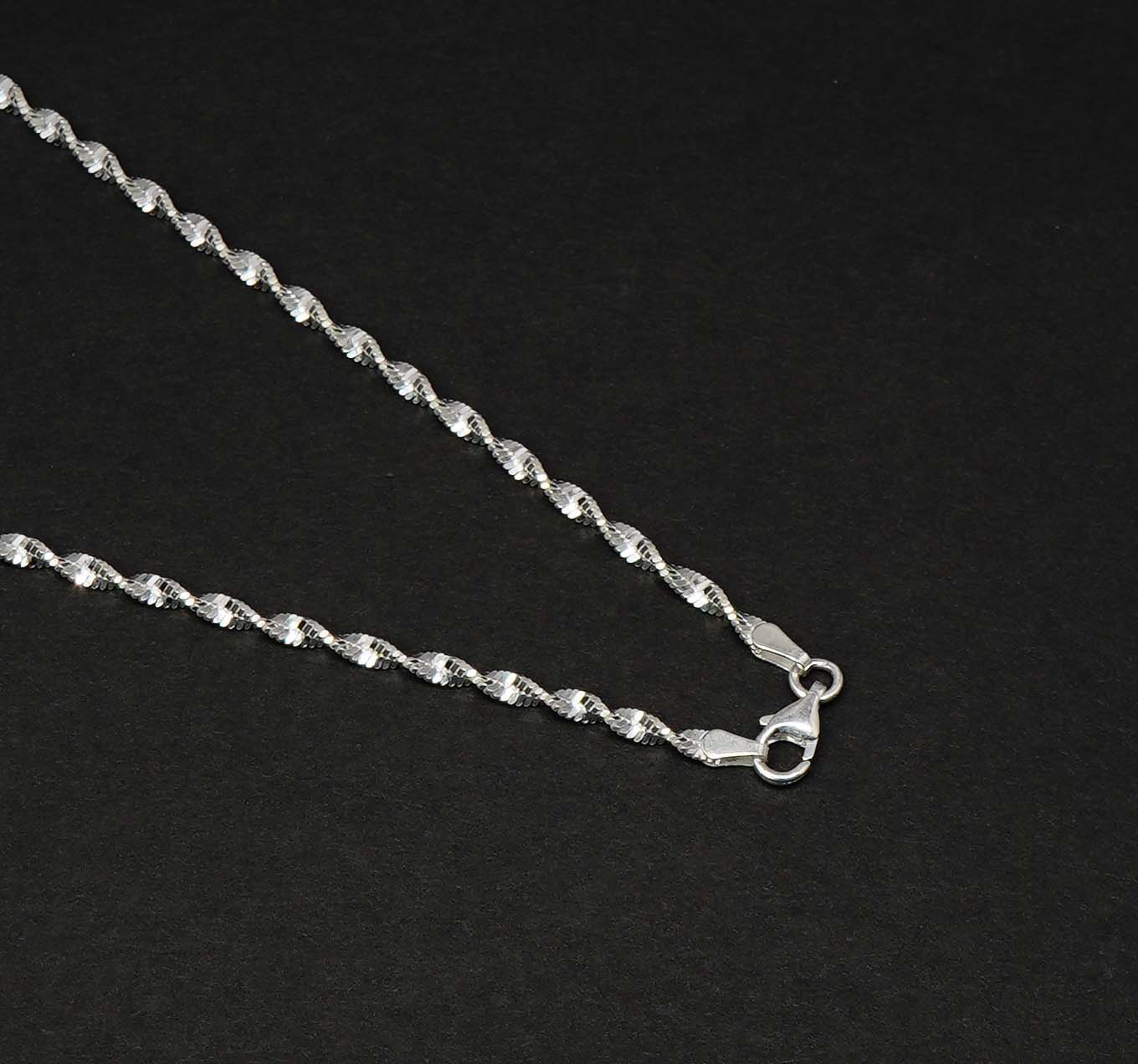 925 Solid Sterling Silver Plain Chain-20 Inch