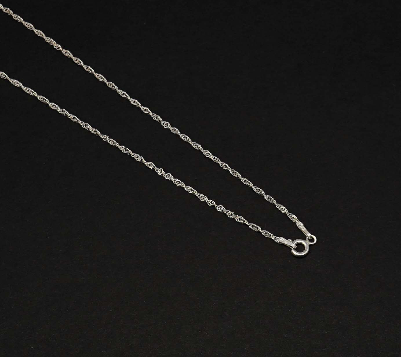 925 Solid Sterling Silver Plain Chain-20 Inch