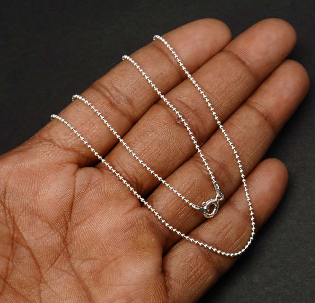 925 Solid Sterling Silver Plain Chain-20 Inch
