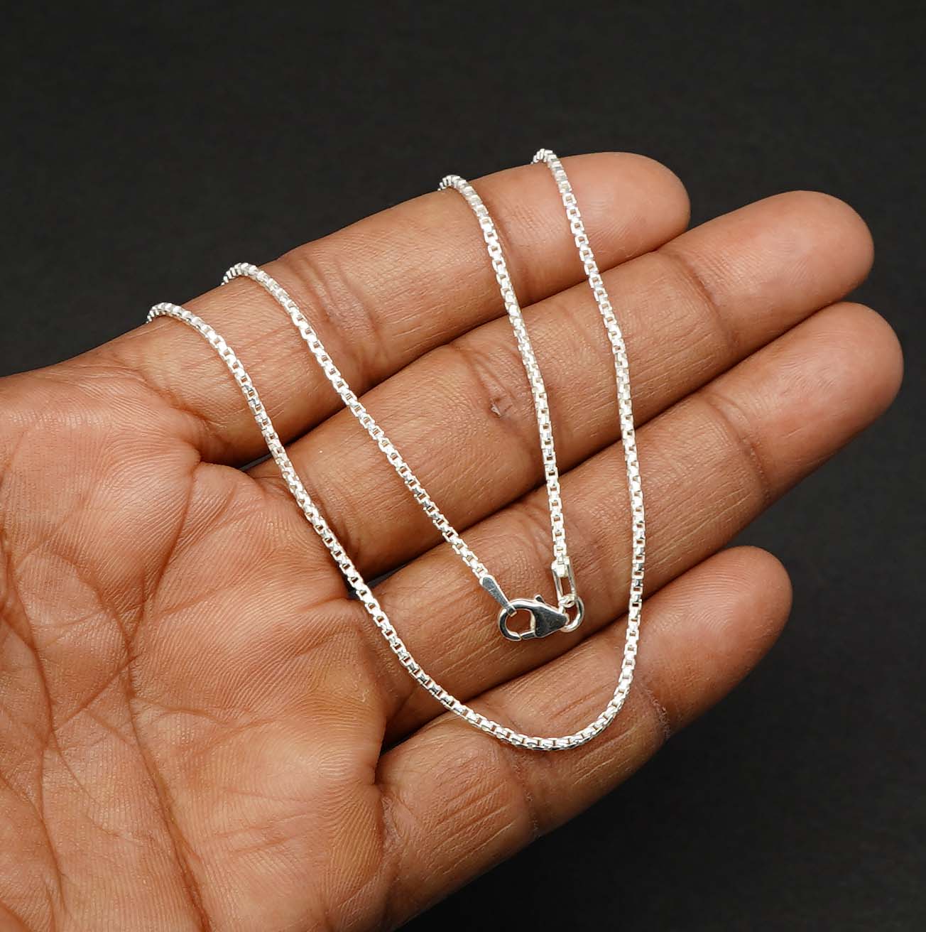 925 Solid Sterling Silver Plain Chain-20 Inch