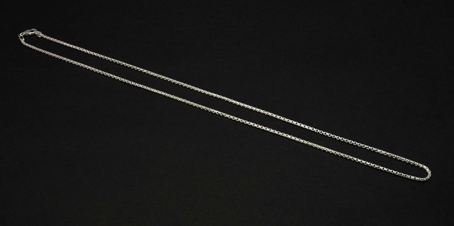 925 Solid Sterling Silver Plain Chain-18 Inch