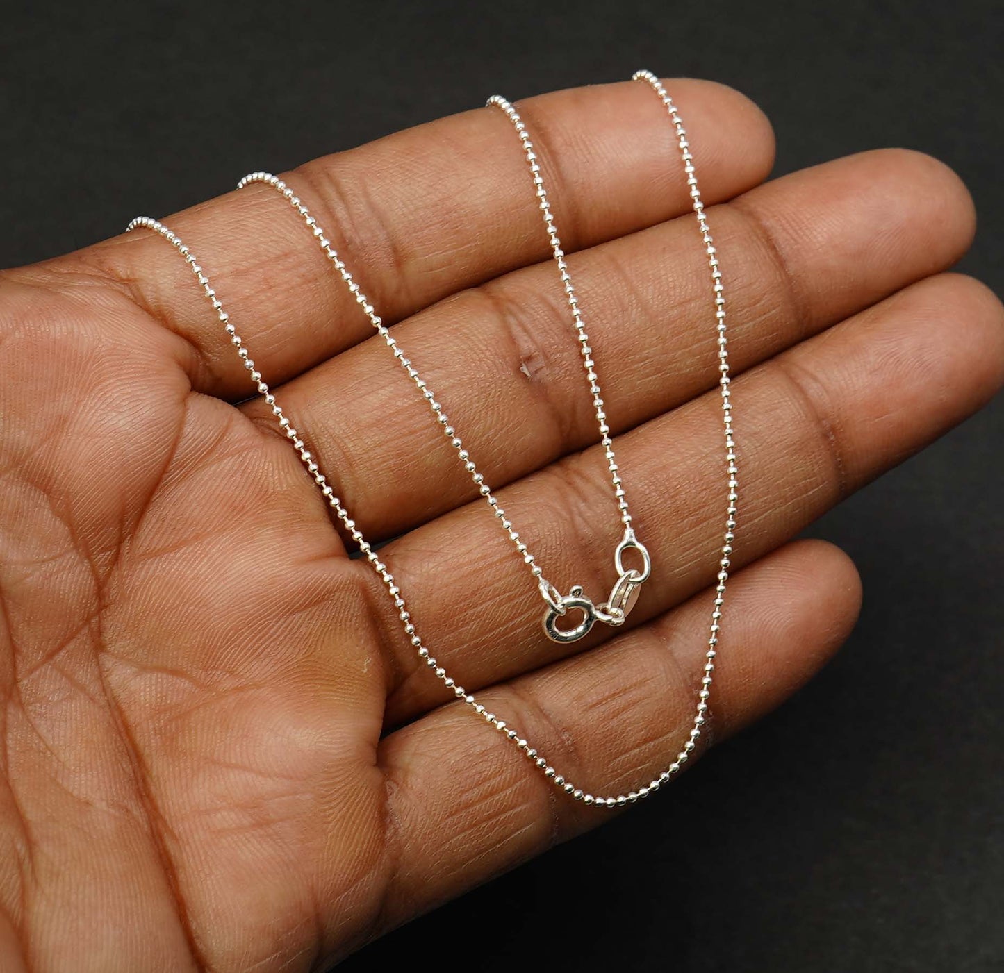 925 Solid Sterling Silver Plain Chain-20 Inch