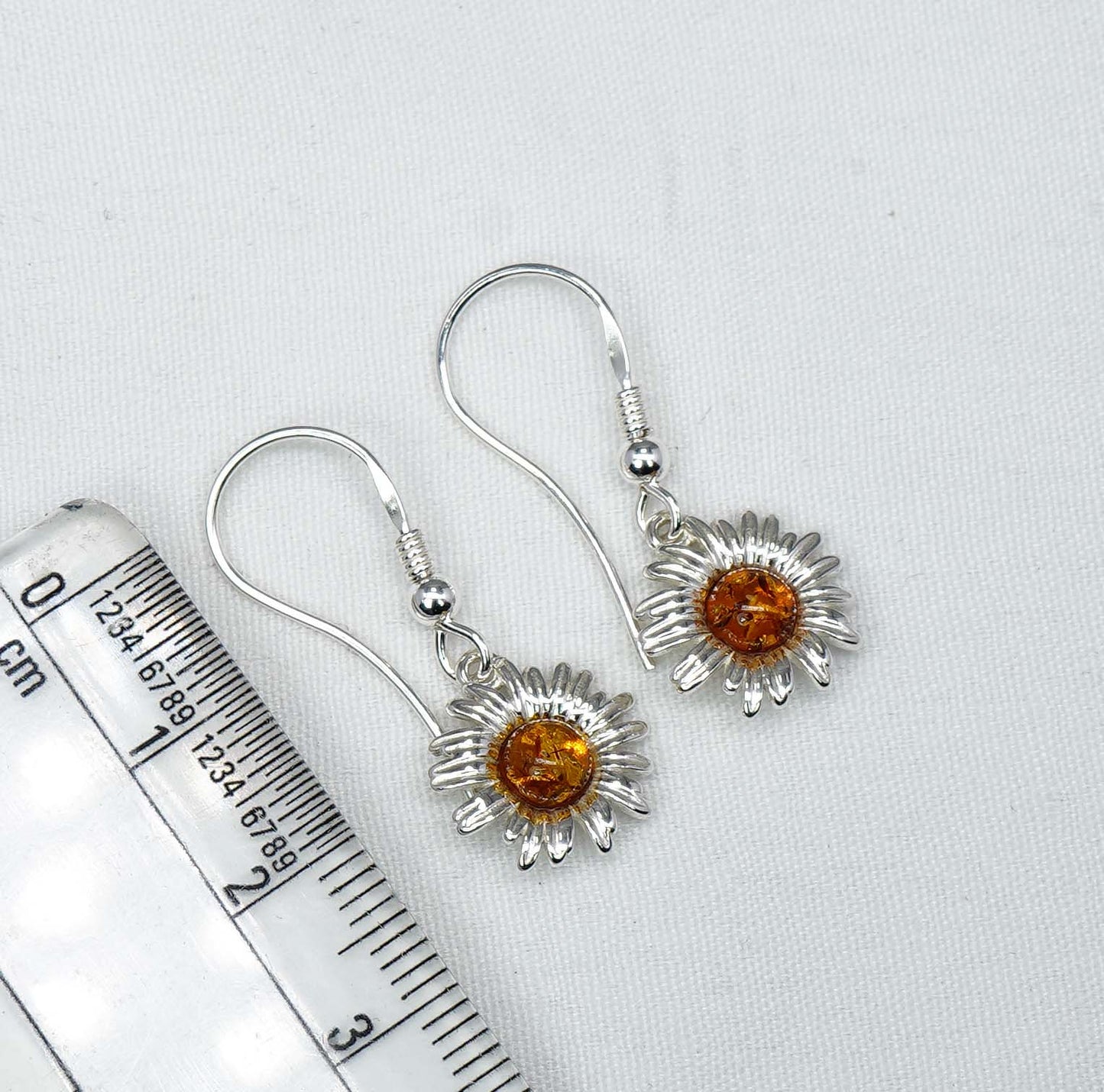 925 Solid Sterling Silver Natural Baltic Amber Hook Earring-1.2 Inches