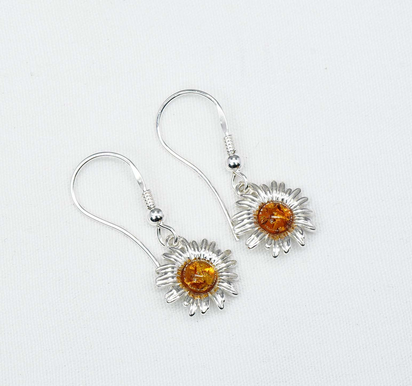 925 Solid Sterling Silver Natural Baltic Amber Hook Earring-1.2 Inches