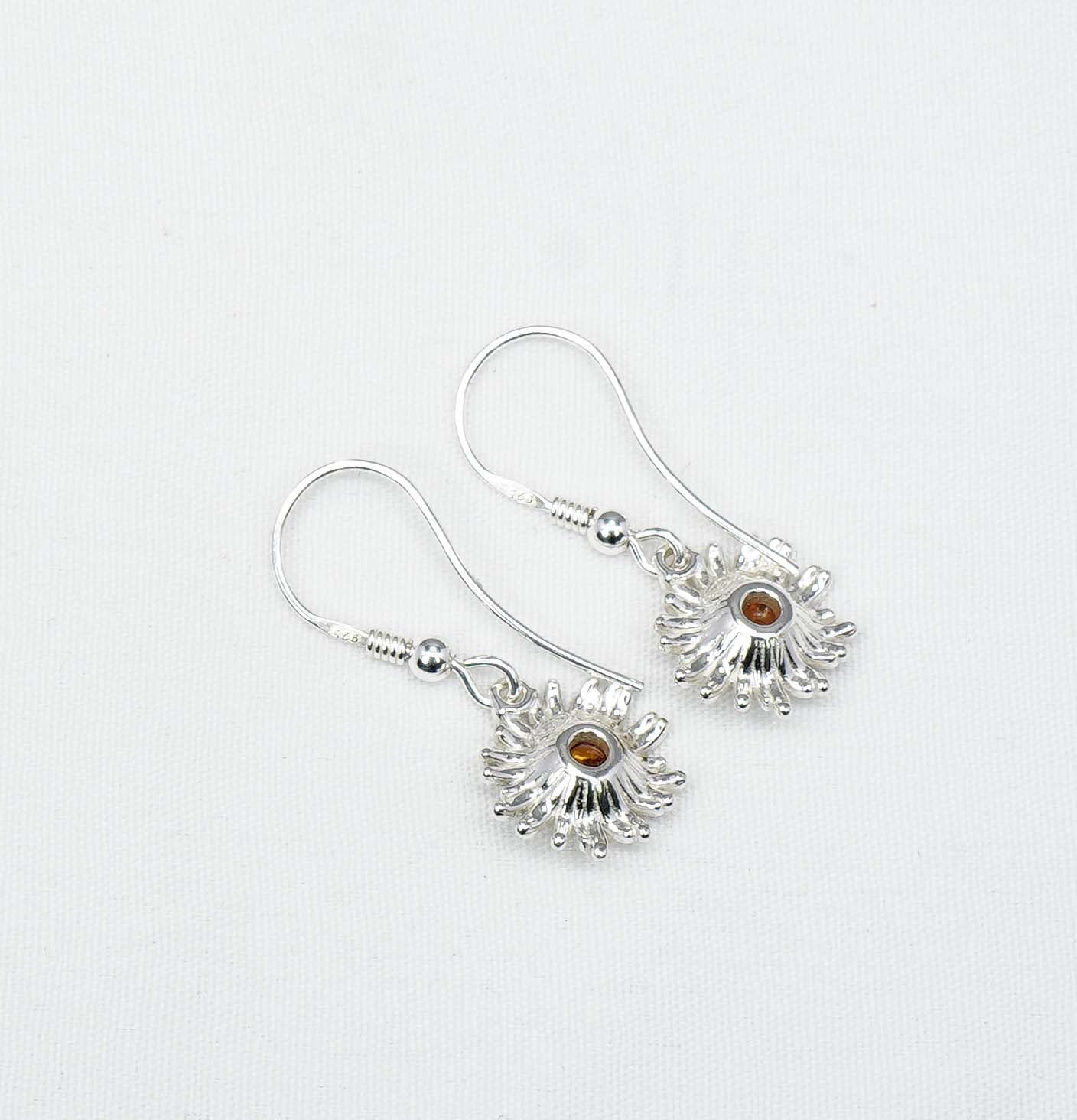 925 Solid Sterling Silver Natural Baltic Amber Hook Earring-1.2 Inches