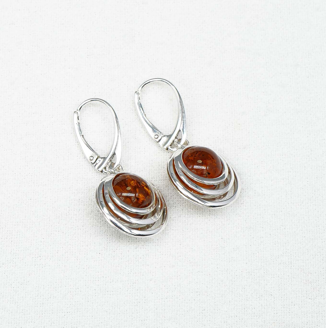 925 Solid Sterling Silver Natural Baltic Amber Hook Earring-1.4 Inches