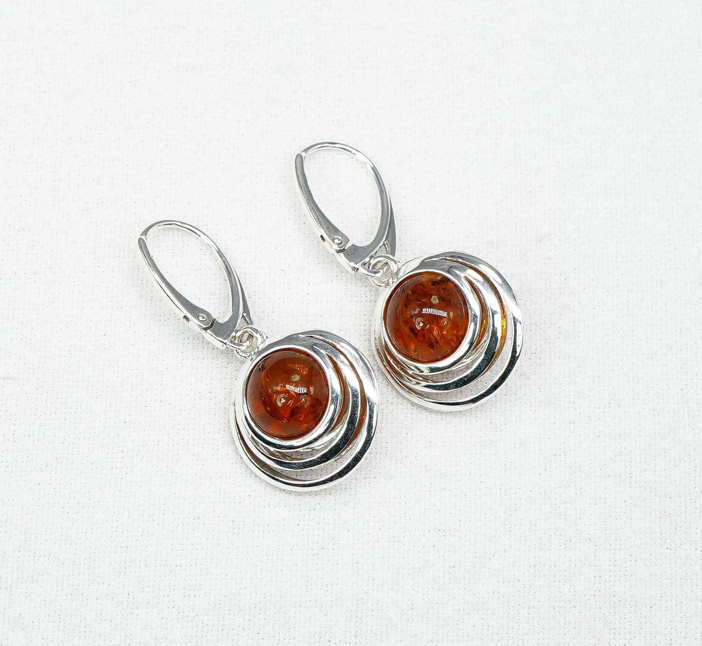 925 Solid Sterling Silver Natural Baltic Amber Hook Earring-1.4 Inches