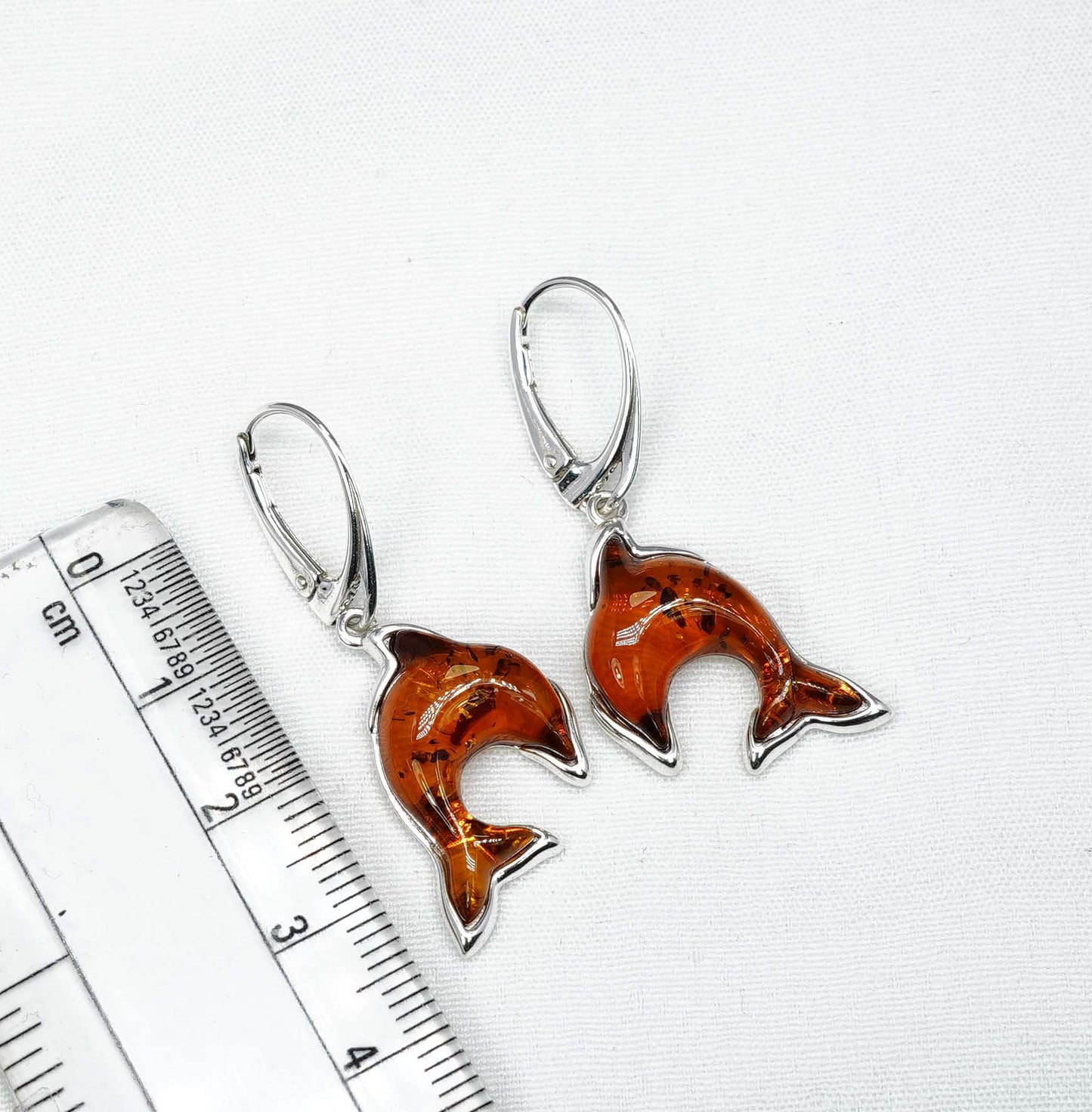 925 Solid Sterling Silver Natural Baltic Amber Hook Earring-1.5 Inches