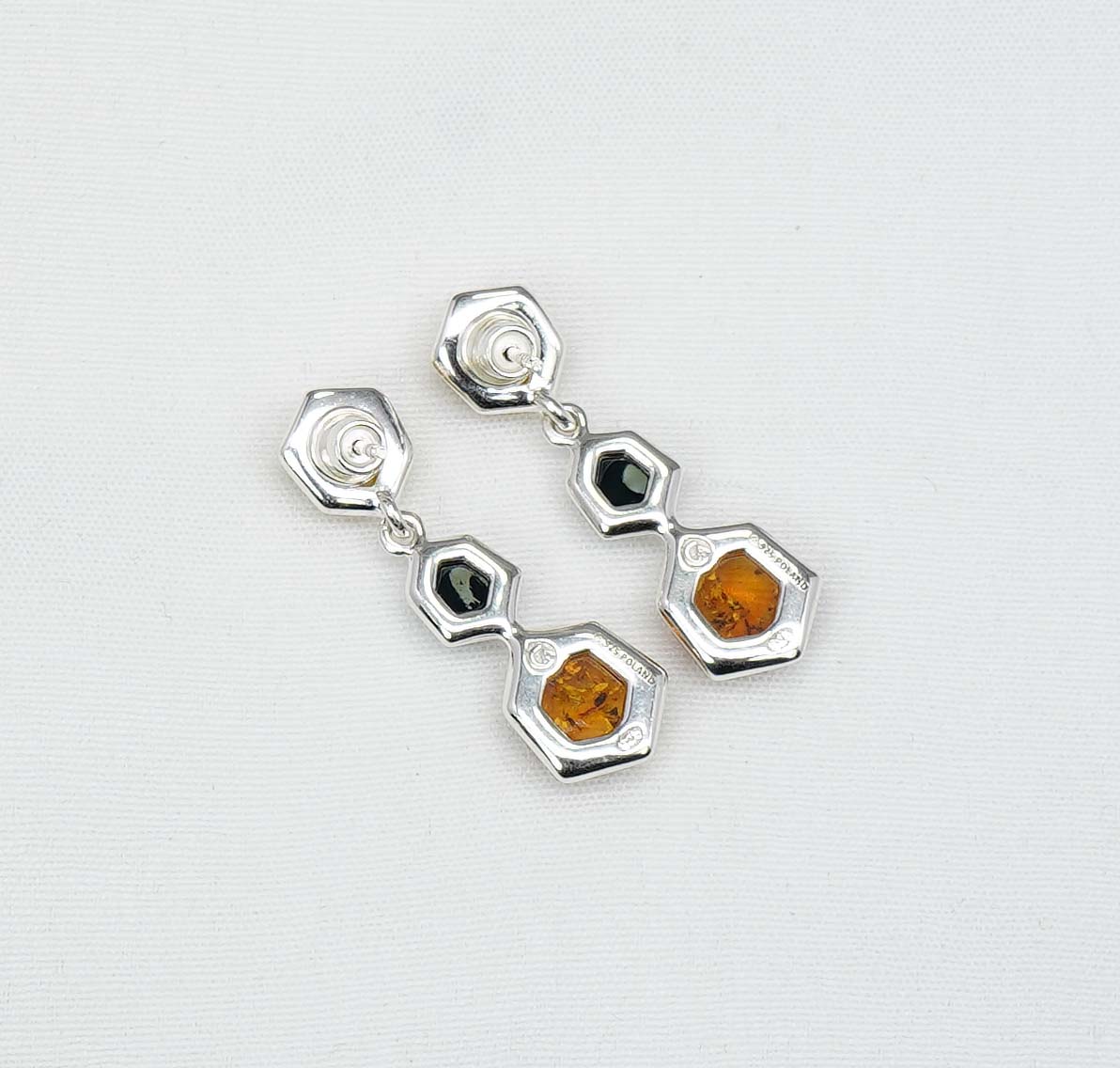 925 Solid Sterling Silver Natural Multi Baltic Amber Stud Earring-1.2 Inches