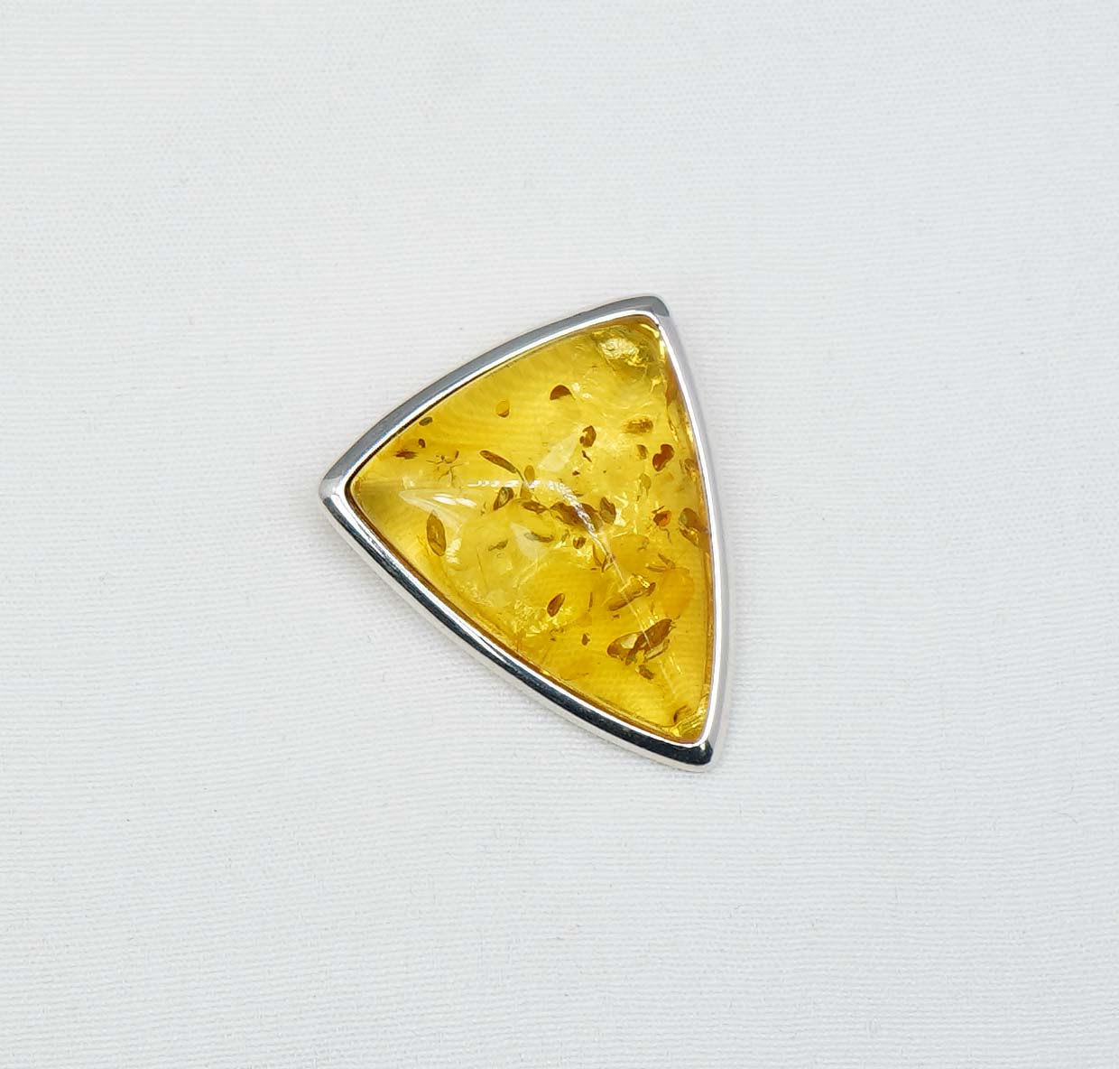 925 Solid Sterling Silver Natural Baltic Amber Chain Pendant-19.3 Inches