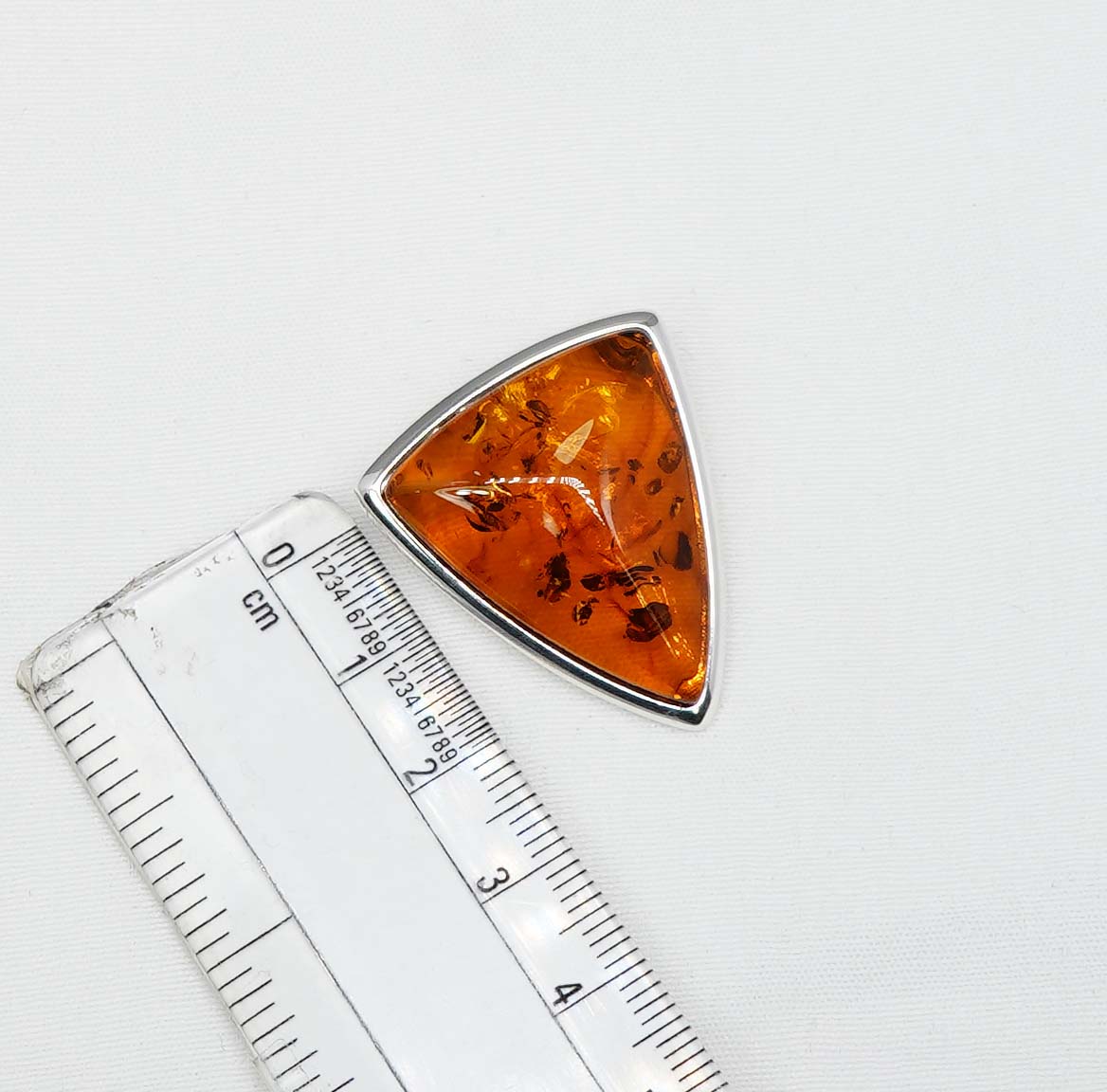 925 Solid Sterling Silver Natural Baltic Amber Chain Pendant-19.3 Inches