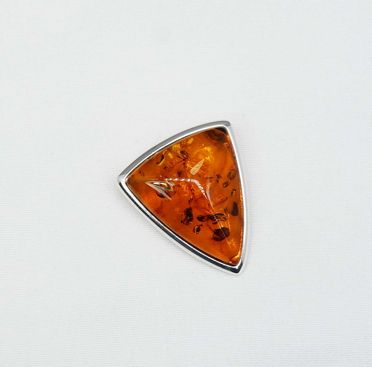925 Solid Sterling Silver Natural Baltic Amber Chain Pendant-19.3 Inches