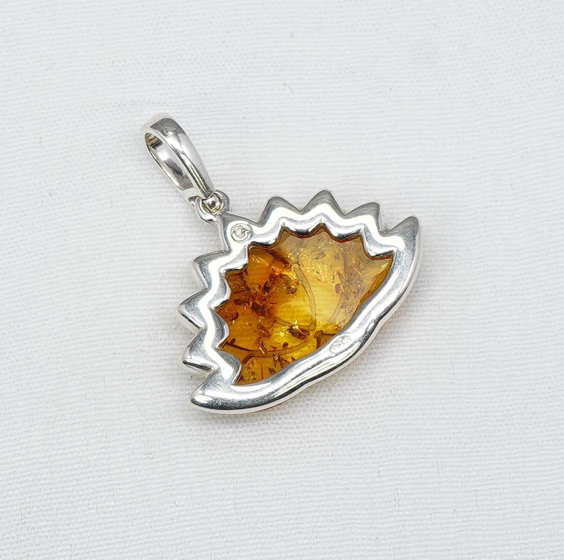925 Solid Sterling Silver Natural Baltic Amber Chain Pendant- 19 Inches