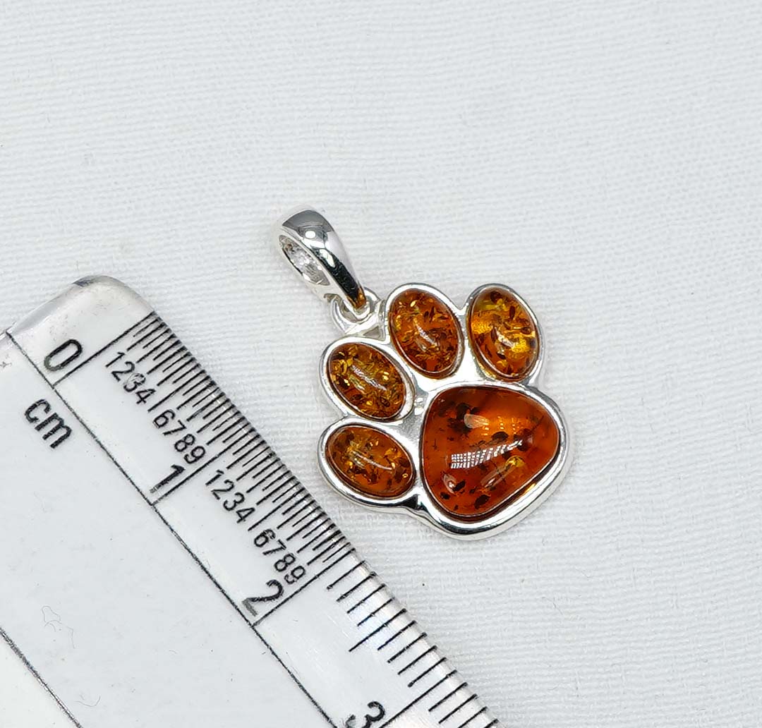 925 Solid Sterling Silver Natural Baltic Amber Chain Pendant- 19 Inches