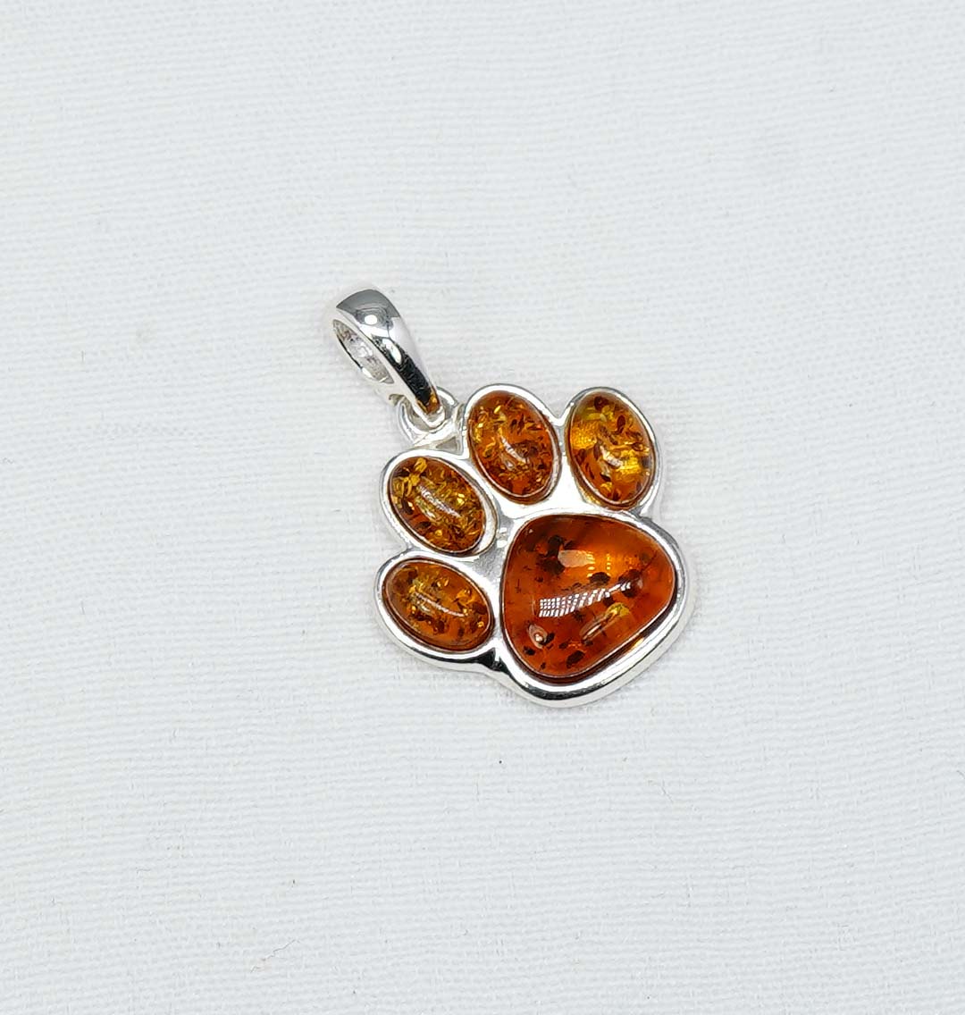 925 Solid Sterling Silver Natural Baltic Amber Chain Pendant- 19 Inches