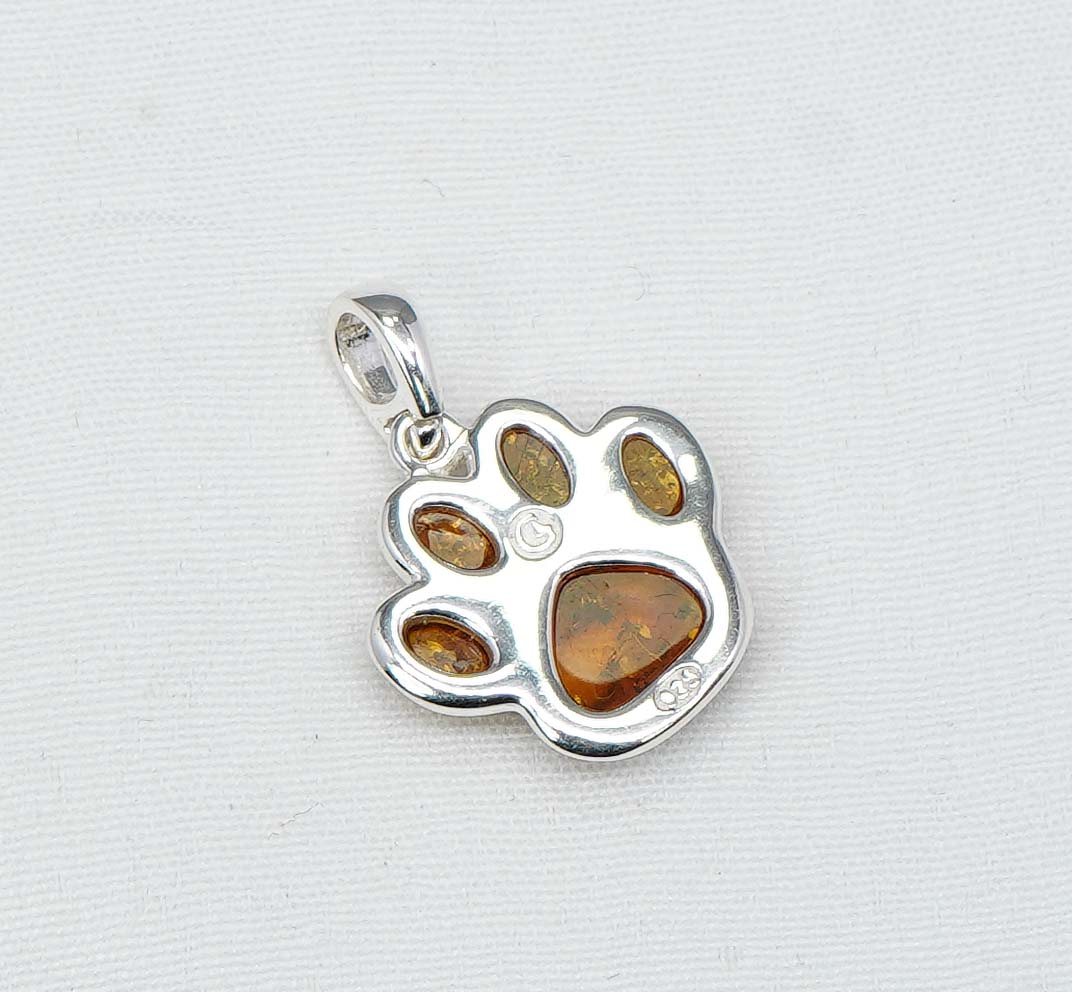 925 Solid Sterling Silver Natural Baltic Amber Chain Pendant- 19 Inches