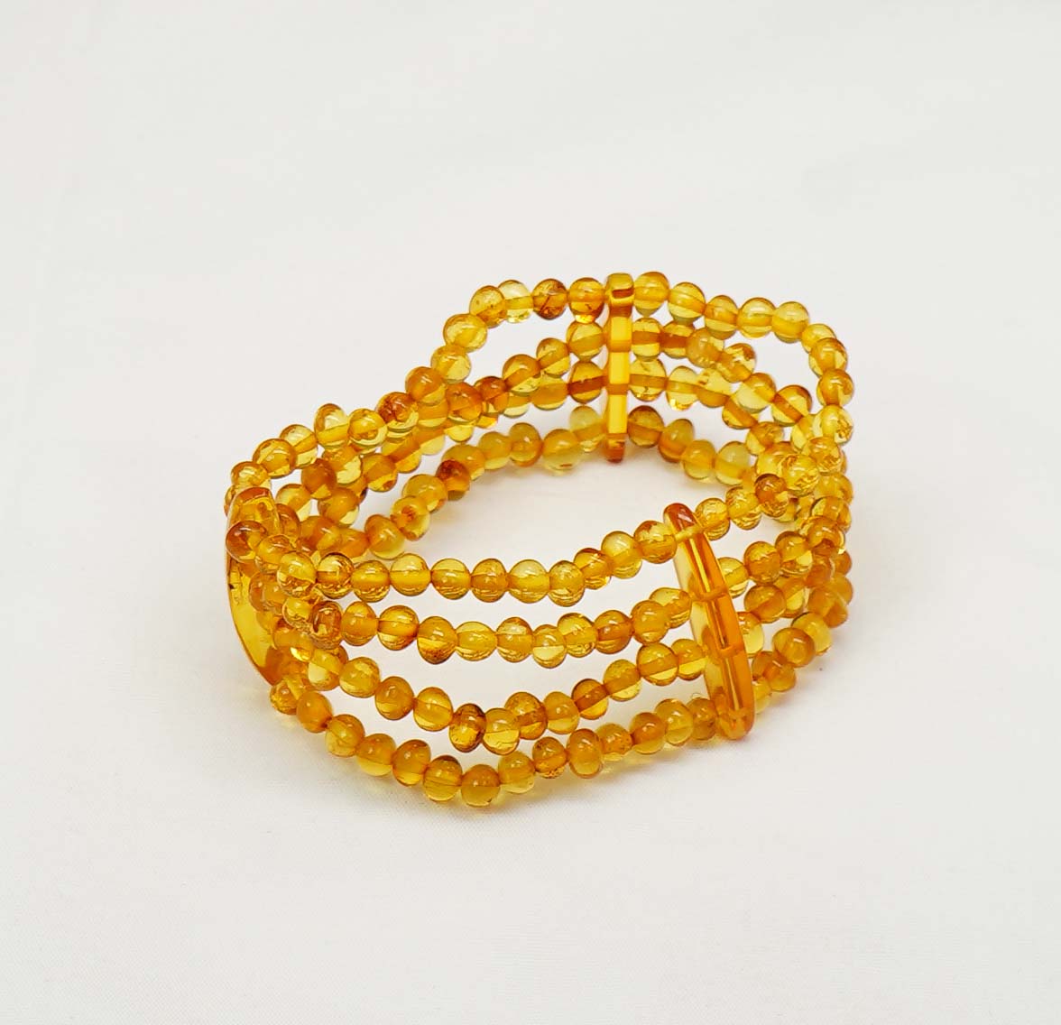 925 Solid Sterling Natural Baltic Amber Stretchable Bracelet