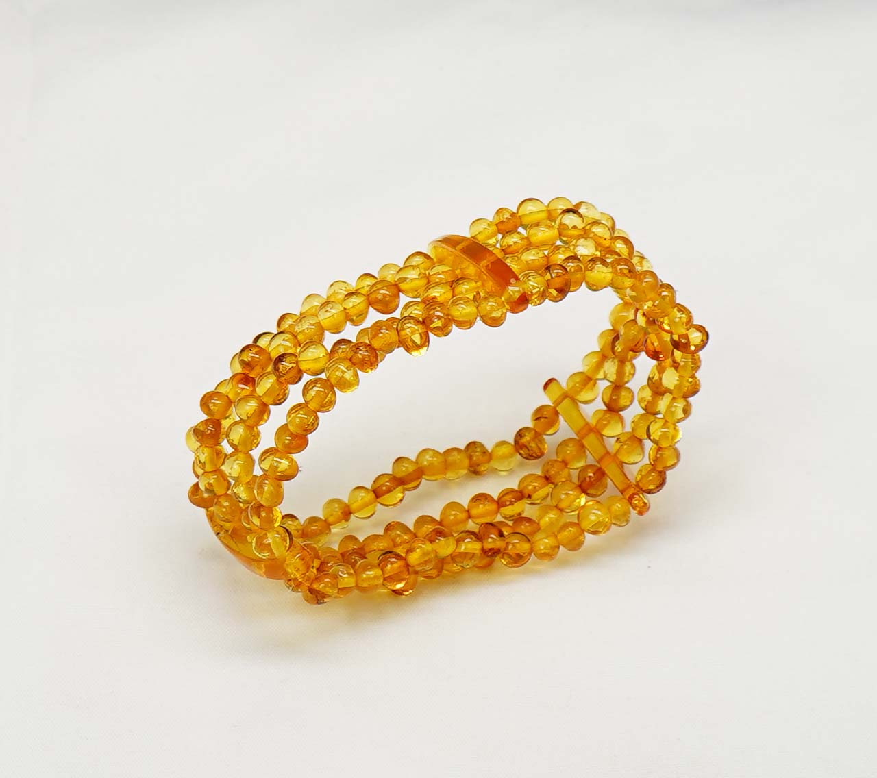 925 Solid Sterling Natural Baltic Amber Stretchable Bracelet